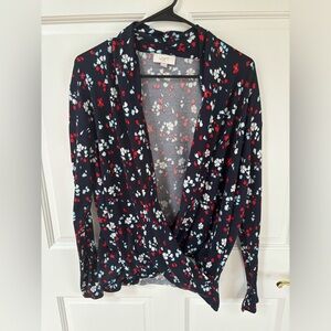 Loft Outlet Women’s Navy Long Sleeve Open Front Sweater Size XL